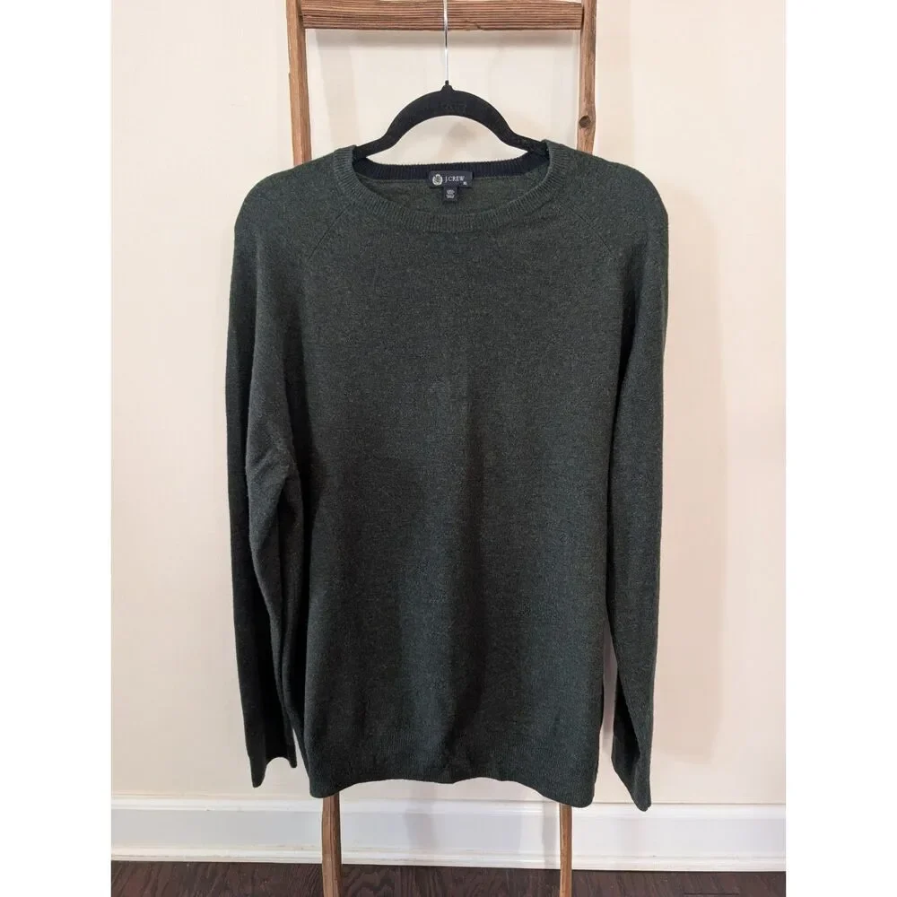 J. Crew men’s XL dark green 100% wool crewneck sweater, XL
